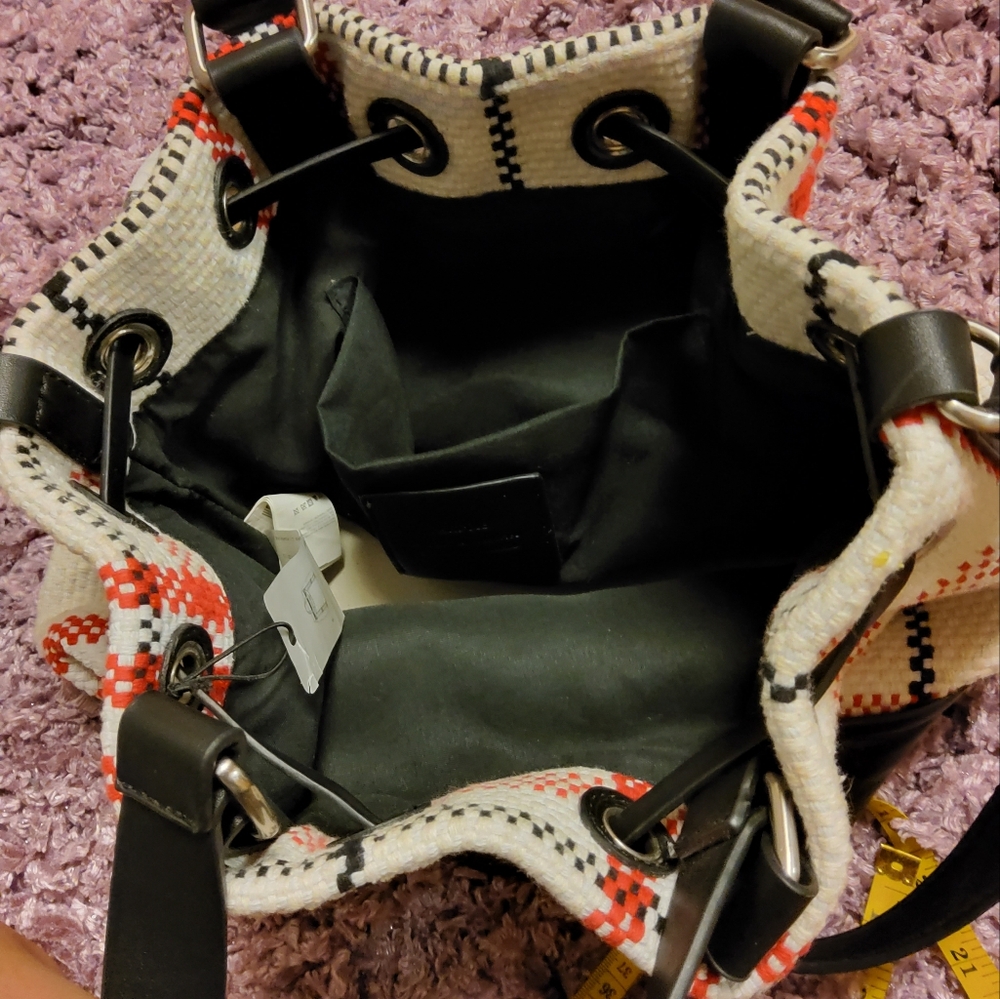 Parfois Plaid Woven Bucket Bag/Backpack Shoulder Bag - Picture 9 of 11